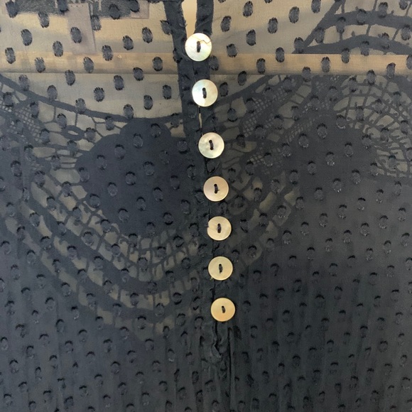 Rainn Navy Blue Sheer Blouse - Size Medium - Picture 10 of 10